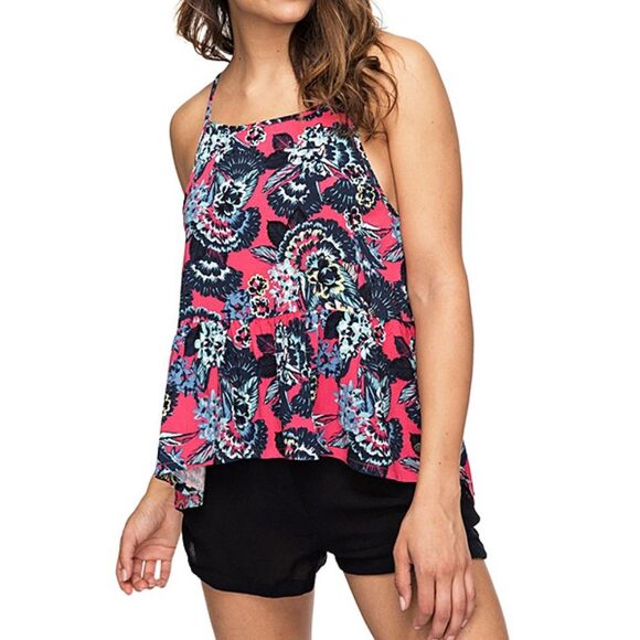 Roxy Fantasy Velvet Tribes Strappy Tropical Floral Flower Print Top Size Small - Picture 1 of 8